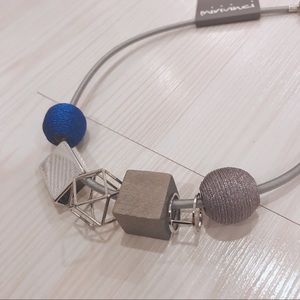 Winter Silk Cord Necklace - Blue